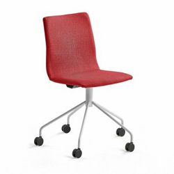 Konferenční židle OTTAWA, s kolečky, červená, bílý rám