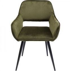 KARE Design Olivově zelená čalouněná židle s područkami San Francisco