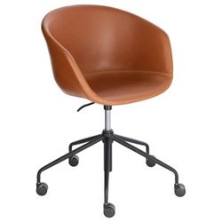 Hnědá koženková konferenční židle LaForma Zadine