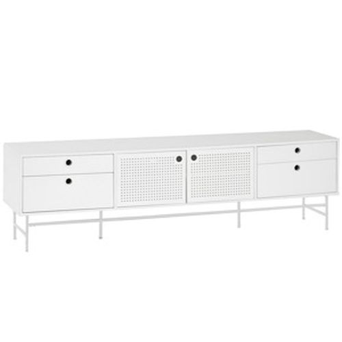 Bílý dřevěný TV stolek Teulat Punto 180 x 40 cm