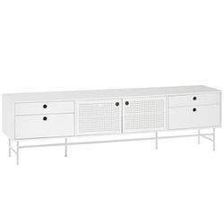 Bílý dřevěný TV stolek Teulat Punto 180 x 40 cm