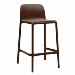 Nardi Hnědá plastová barová židle Faro Mini 65 cm