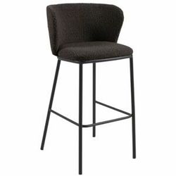 Kave Home Černá látková barová židle LaForma Ciselia 75 cm