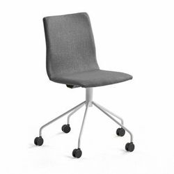 Konferenční židle OTTAWA, s kolečky, šedá, bílý rám