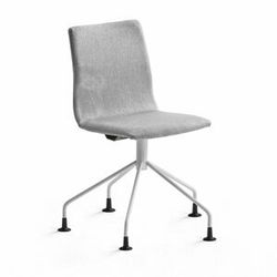 Konferenční židle OTTAWA, podnož pavouk, stříbrně šedý potah, bílá