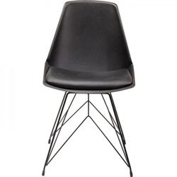 KARE Design Černá polstrovaná jídelní židle Wire