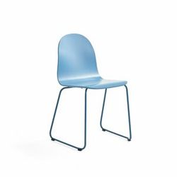 Židle GANDER, ližinová podnož, lakovaná skořepina, modrá