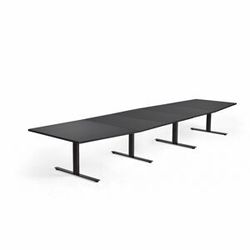 Jednací stůl MODULUS, 4800x1200 mm, T-nohy, černá podnož, černá