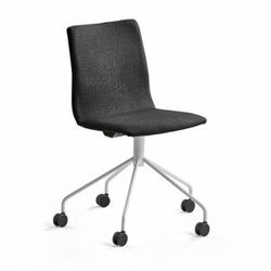 Konferenční židle OTTAWA, s kolečky, černá, bílý rám
