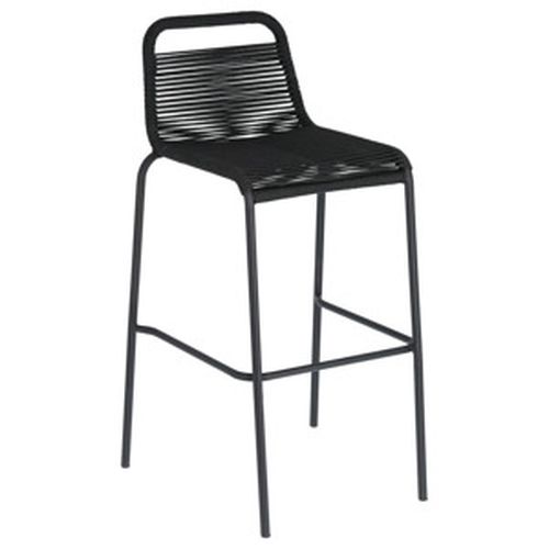 Černá proplétaná barová židle LaForma Glenville 74 cm